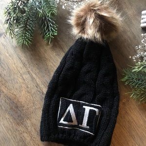 delta gamma embroidered beanie